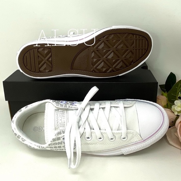 Converse Ctas Madison Ox Canvas White Silver Print - Picture 4 of 8